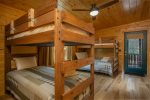 Bedroom, with two bunk bed sets